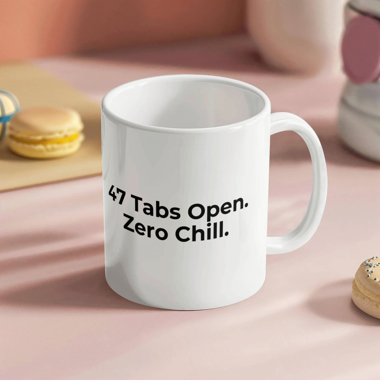 47 Tabs Open. Zero Chill. – Cranky Goat Coffee Mug