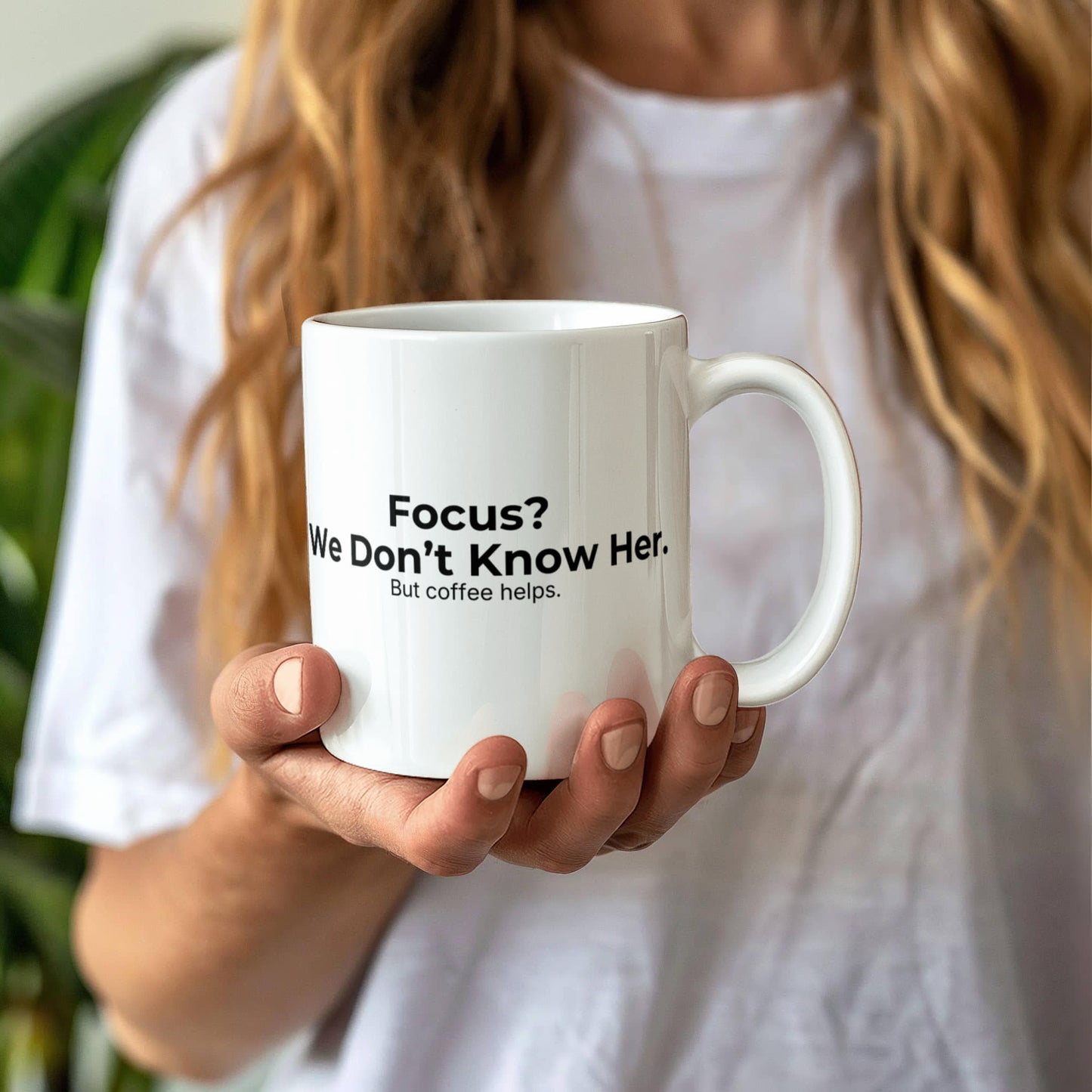 Focus? We Don't Know Her. – Cranky Goat Coffee Mug